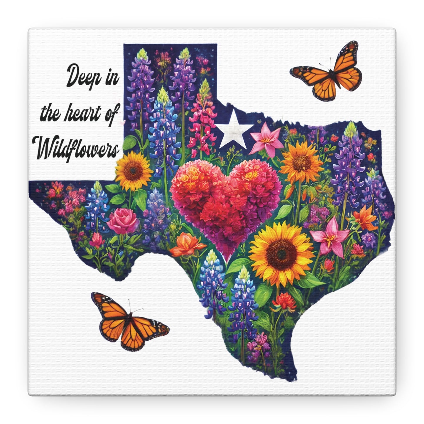 Deep in the Heart of Wildflowers – Square Canvas Wall Art
