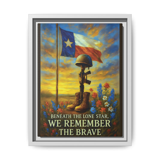 Beneath the Lone Star – Framed Texas Tribute Canvas Art