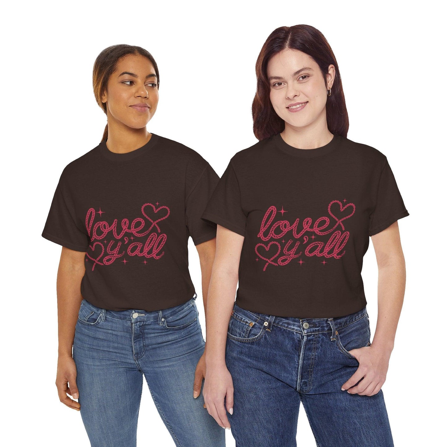 Unisex Tee - Love Ya'll Western Rope lettering - Motor Girl Boutique