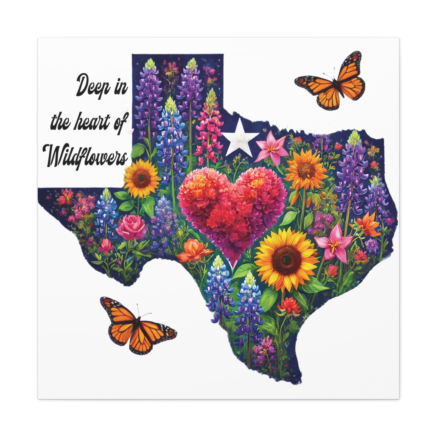 Deep in the Heart of Wildflowers – Square Canvas Wall Art
