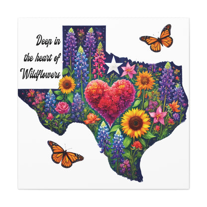 Deep in the Heart of Wildflowers – Square Canvas Wall Art