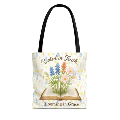 Rooted in Faith Tote Bag - Blooming in Grace Floral Design