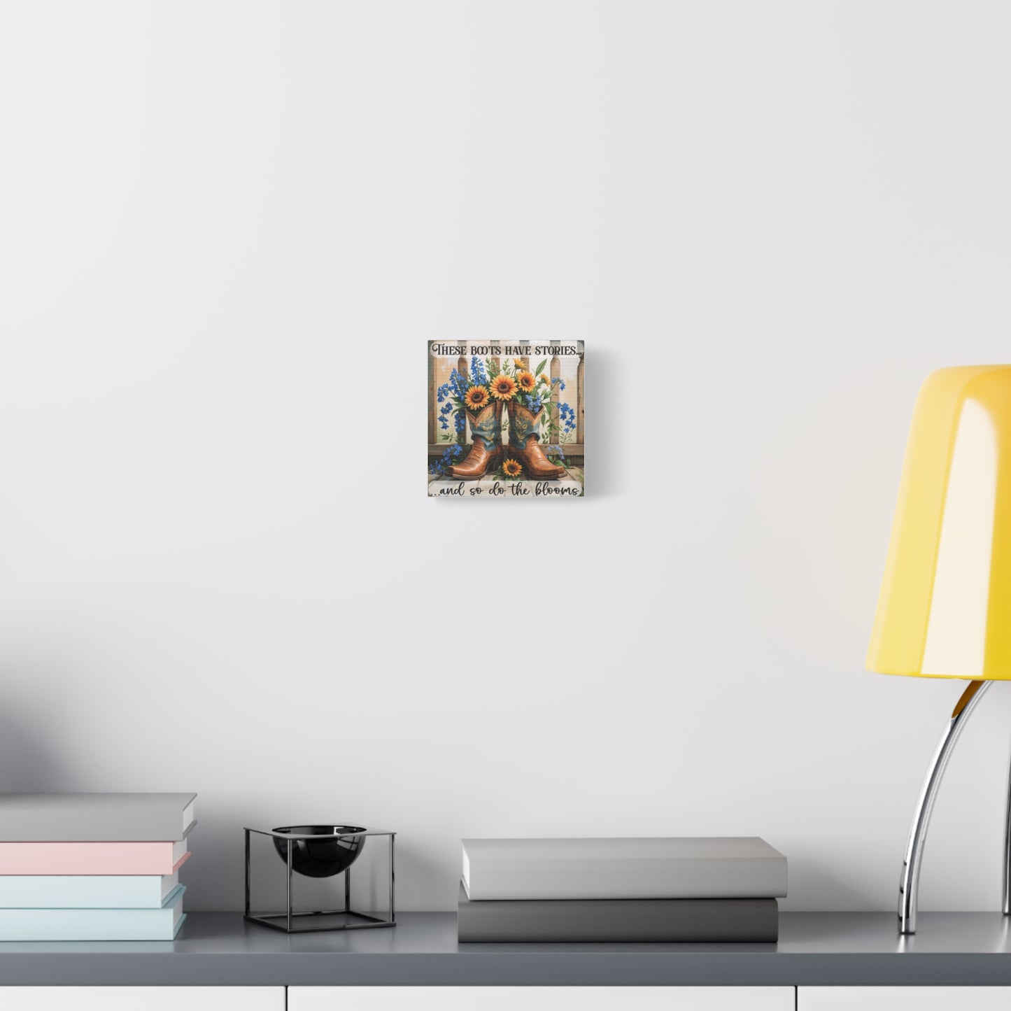 These Boots Have Stories – Premium Square Canvas Wall Art