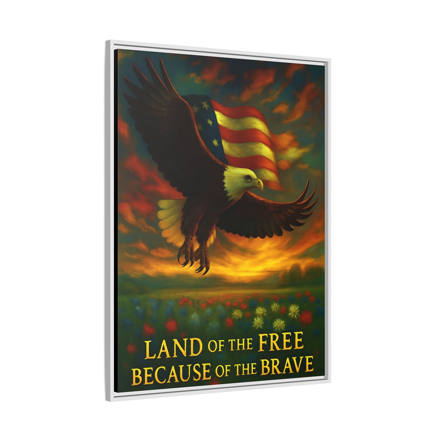 Land of the Free – Framed Patriotic Canvas Wall Art