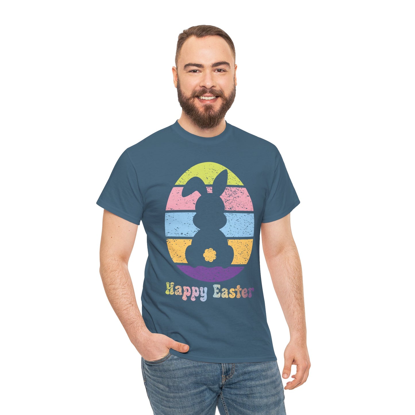 Retro Grunge Happy Easter Bunny T-Shirt – Vintage Vibes, Easter Style