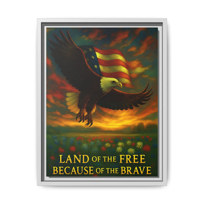 Land of the Free – Framed Patriotic Canvas Wall Art