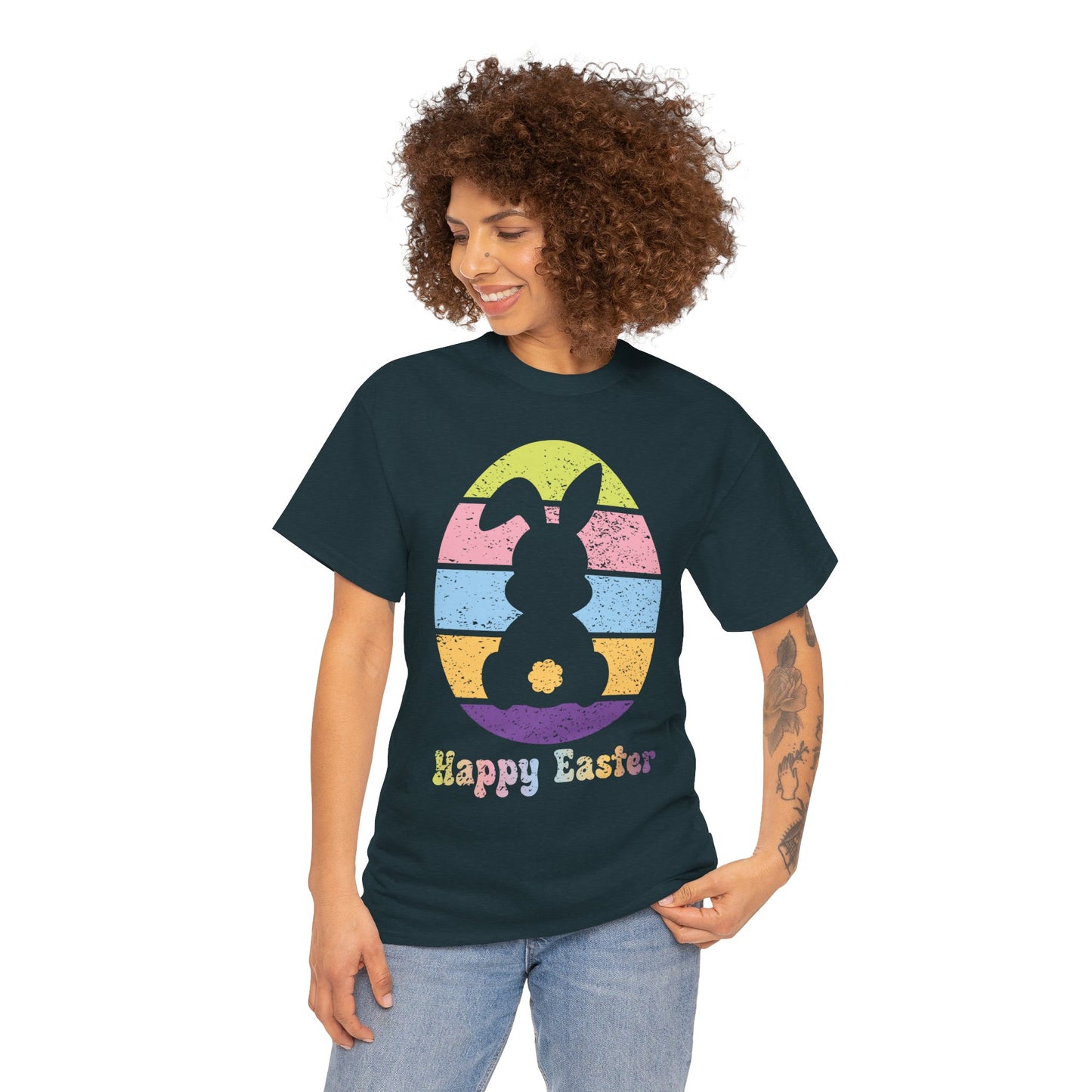 Retro Grunge Happy Easter Bunny T-Shirt – Vintage Vibes, Easter Style