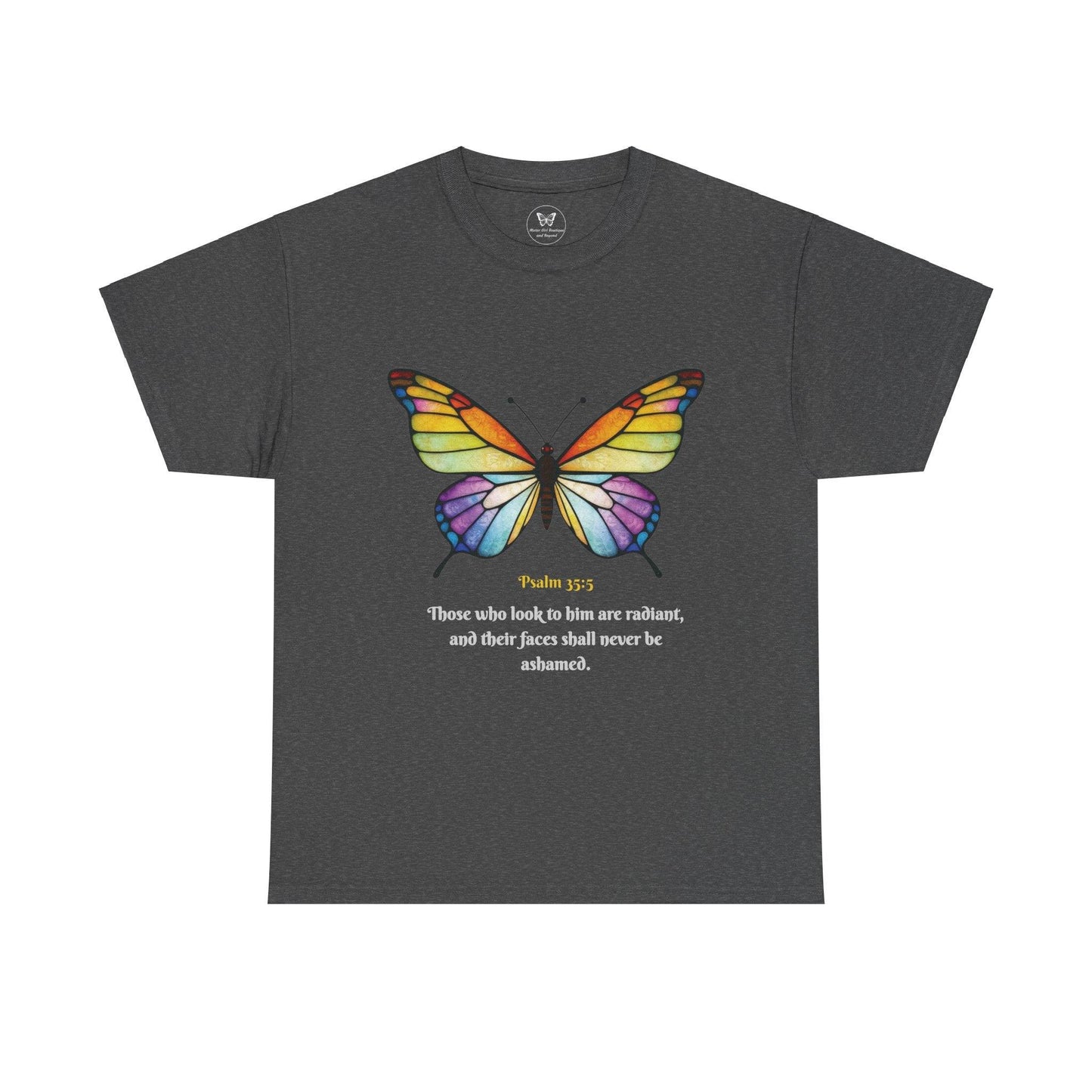Psalm 35:5 Stained-Glass Butterfly Christian Tee - Motor Girl Boutique