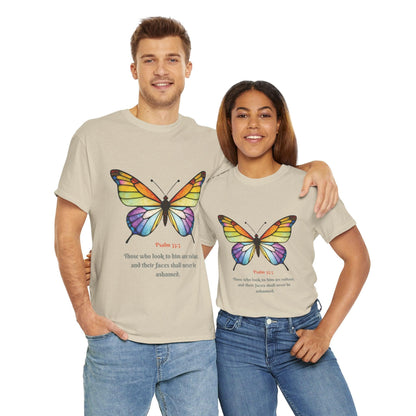 Psalm 35:5 Stained-Glass Butterfly Christian Tee - Motor Girl Boutique