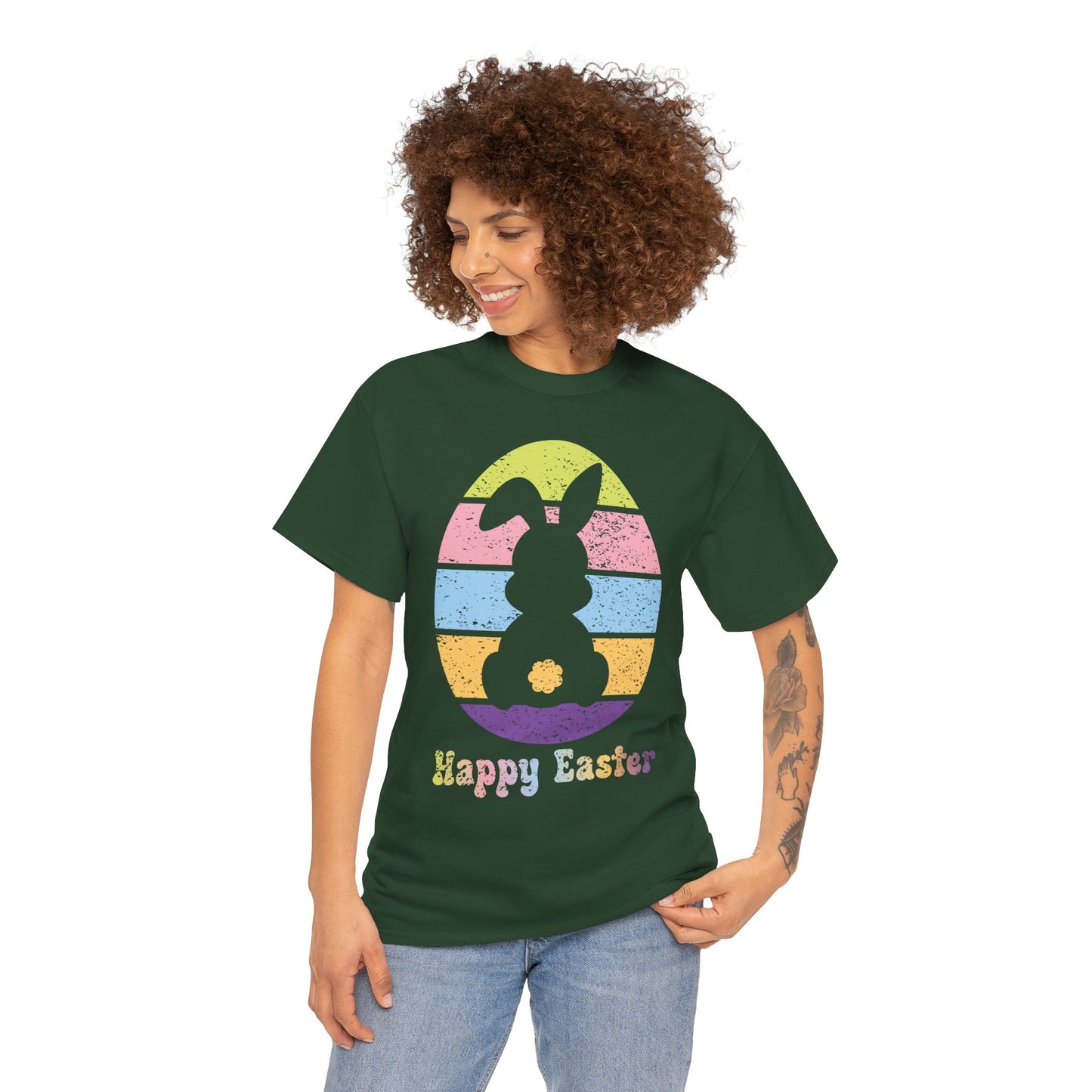 Retro Grunge Happy Easter Bunny T-Shirt – Vintage Vibes, Easter Style