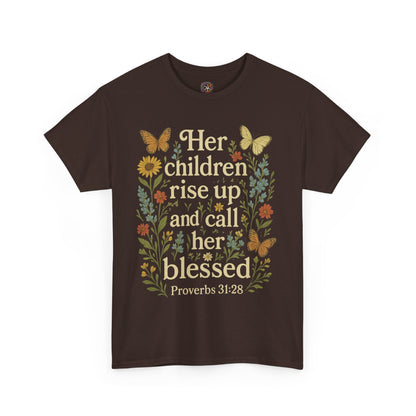 Her Children Rise Up and Call Her Blessed – Christian Mother's Day Shirt