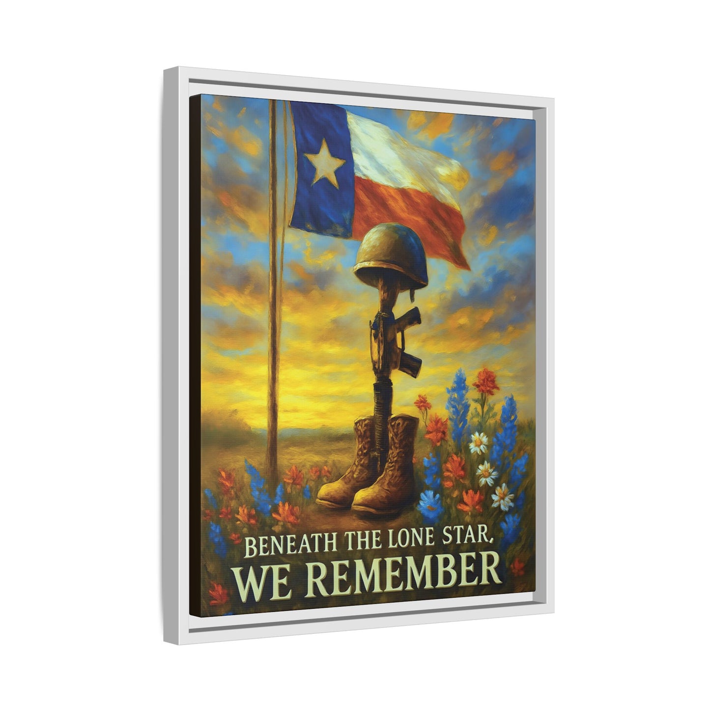 Beneath the Lone Star – Framed Texas Tribute Canvas Art