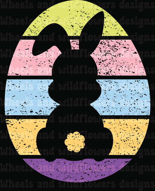 Retro Bunny Color Band PNG – Digital Download for Personal Use